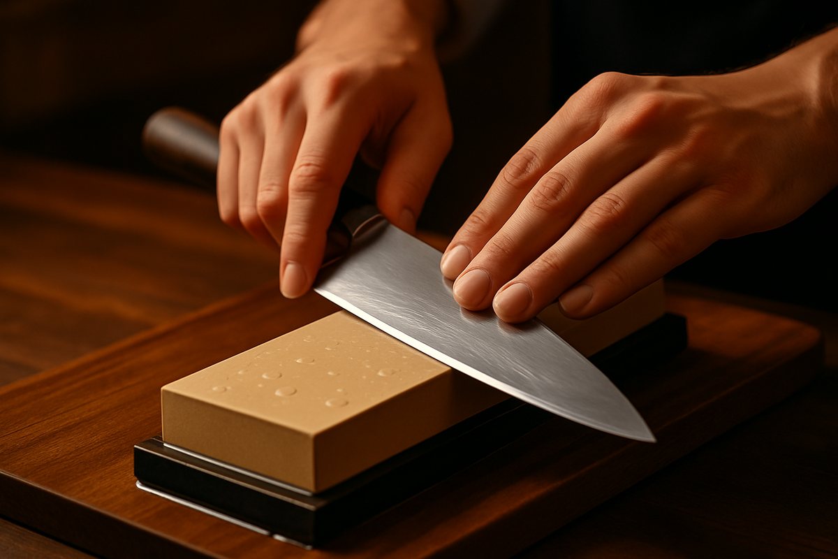 Comment affûter un couteau avec une pierre à aiguiser ? 🔪✨ Image