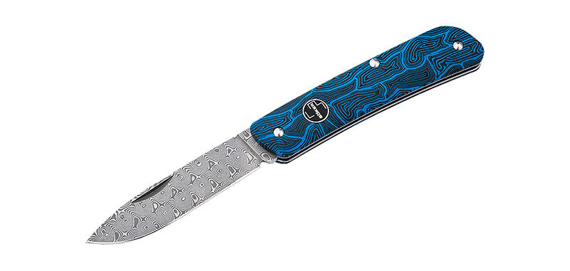 Couteau Bleu Damas Tech Tool Boker Plus