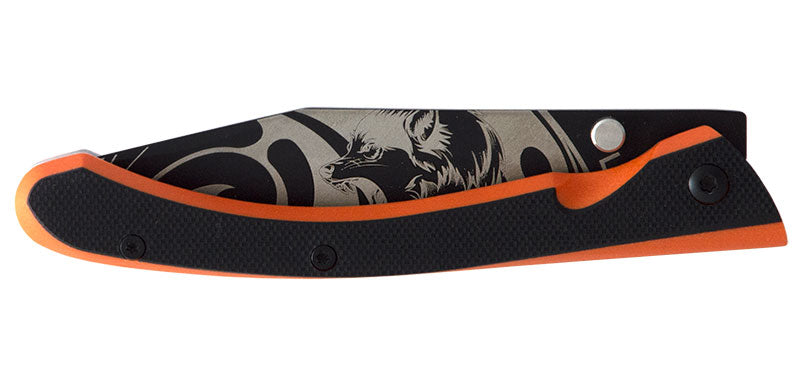 Couteau C63 Loup Noir/Orange Lug