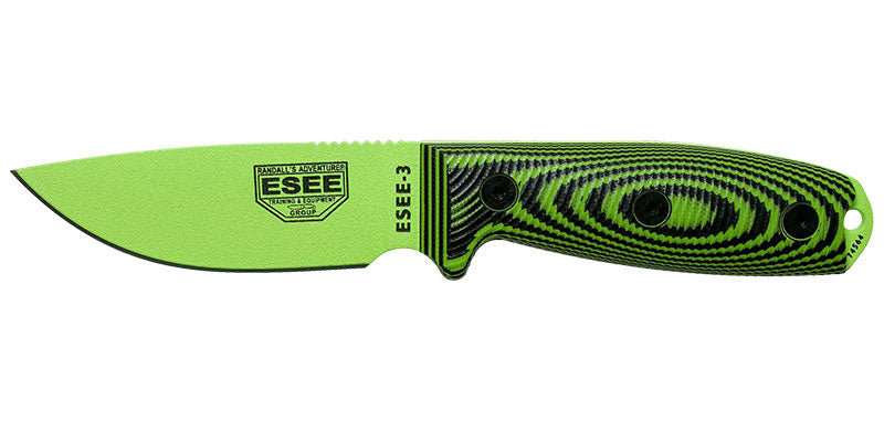 Couteau ESEE-3 Lame Venom Green Vert/Noir ESEE