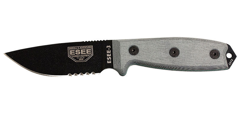 Couteau ESEE-3 Noir Lame Mixte ESEE