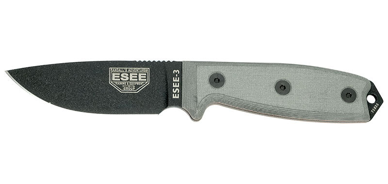 Couteau ESEE-3 Noir Manche Gris