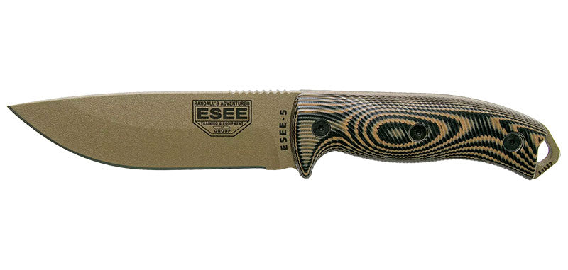 Couteau ESEE-5 Lame Dark Earth Coyote/Noir ESEE