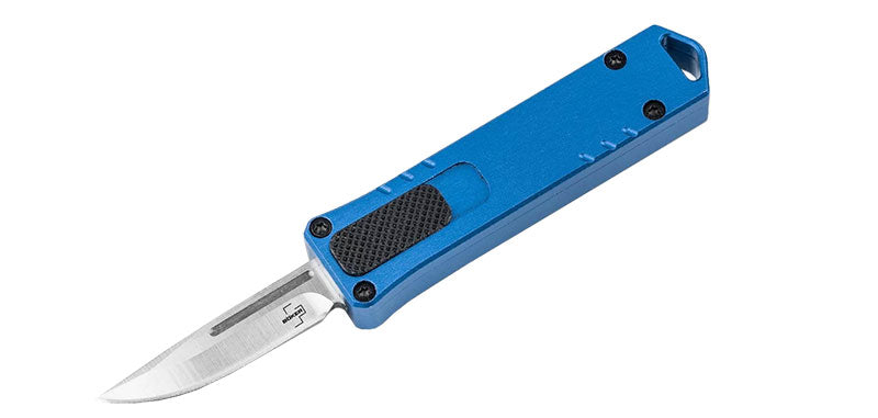 Couteau Micro USB OTF Bleu Boker Plus