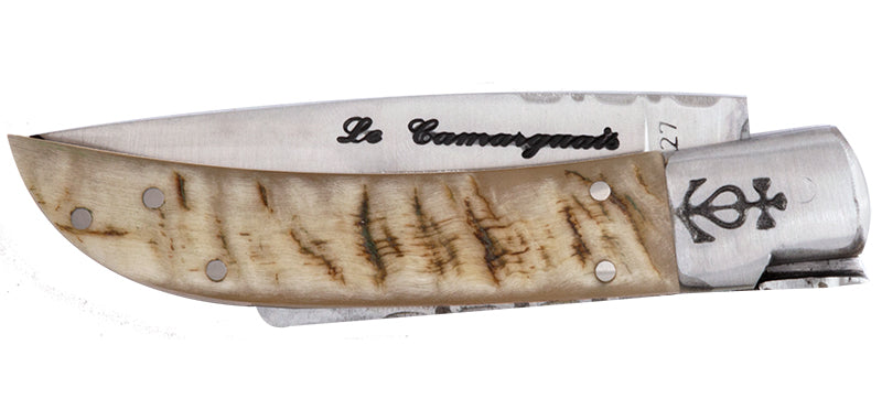 Couteau N°10 Trident forgé Corne de belier Le Camarguais