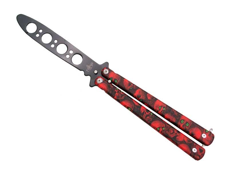 Couteau Papillon D'Entrainement Third Inox Rouge
