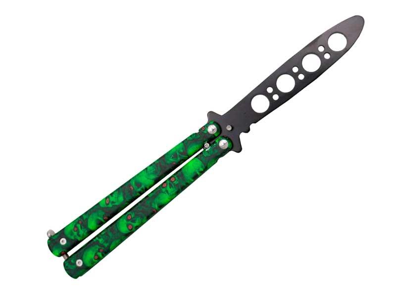 Couteau Papillon D'Entrainement Third Inox Vert