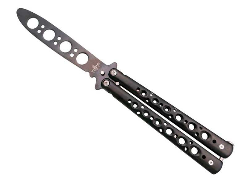 Couteau Papillon D'Entrainement Third Tout Inox Noir