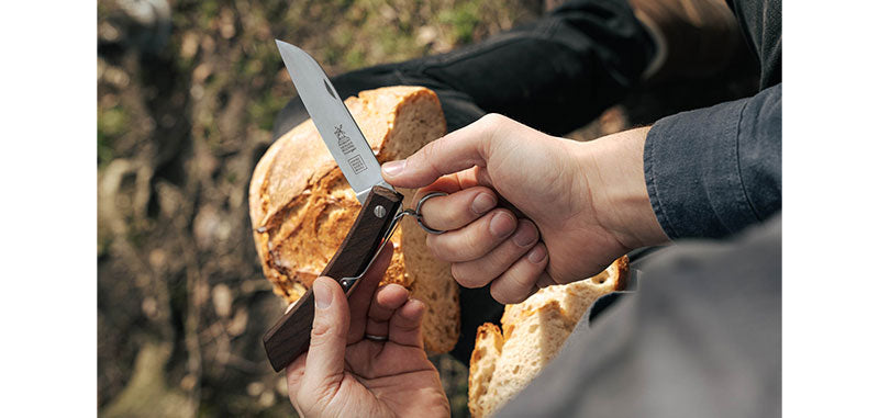 Couteau Pliant IBEX 100 inox Hêtre