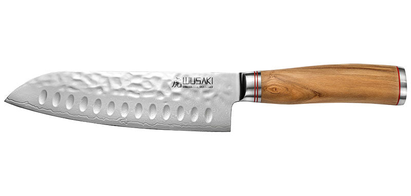 Couteau Santoku damas Alvéolé Wusaki