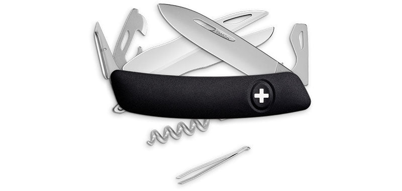 Couteau Suisse D07 Allmatt Noir Swiza