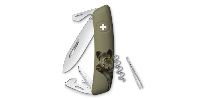 Couteau Suisse Kaki D03 Edition Sanglier Swiza