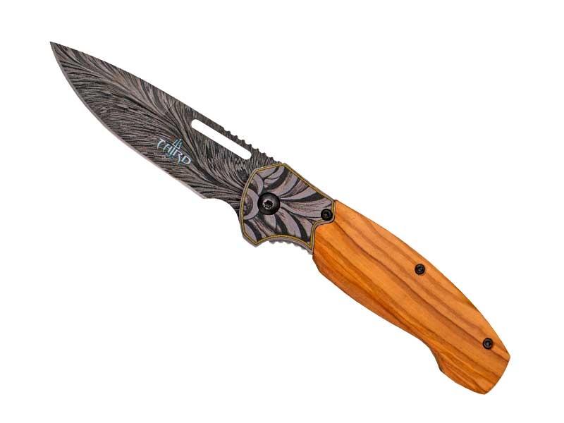 Couteau Third Olivier 11,5Cm style damas