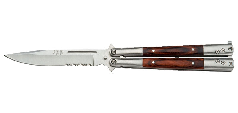 Couteau papillon acier et bois JKR