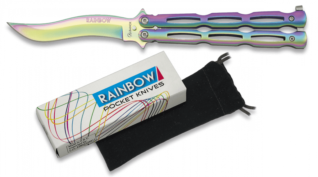 Couteau papillon rainbow