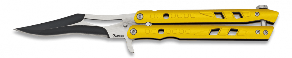 Couteau papillon jaune